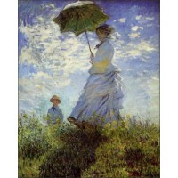 Magnetka Monet - Dáma s dáždnikom