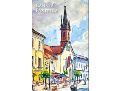 Magnetka Banská Bystrica -Maľba - Dolná ulica