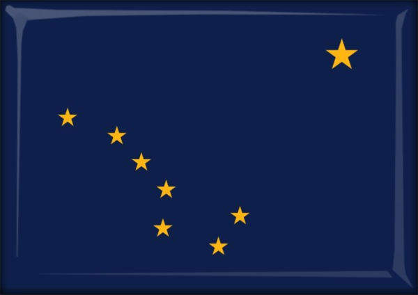 Živicová magnetka - vlajka Alaska
