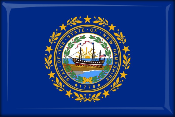 Živicová magnetka - vlajka New Hampshire