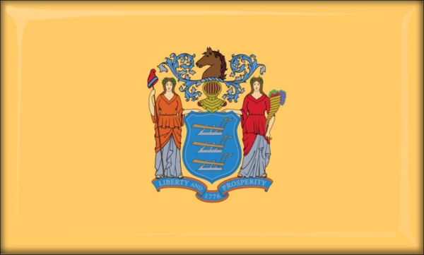 Živicová magnetka - vlajka New Jersey
