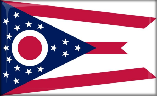 Živicová magnetka - vlajka Ohio