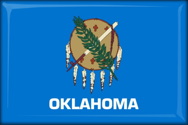 Živicová magnetka - vlajka Oklahoma