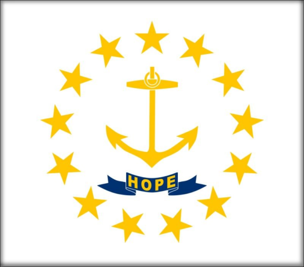 Živicová magnetka - vlajka Rhode Island