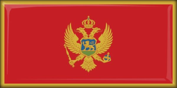 Živicová magnetka - vlajka Čierna Hora