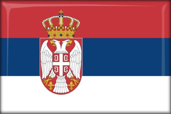 Živicová magnetka - vlajka Srbsko