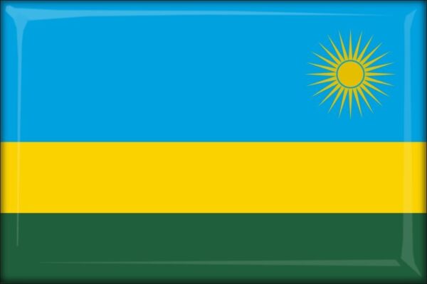 Živicová magnetka - vlajka Rwanda