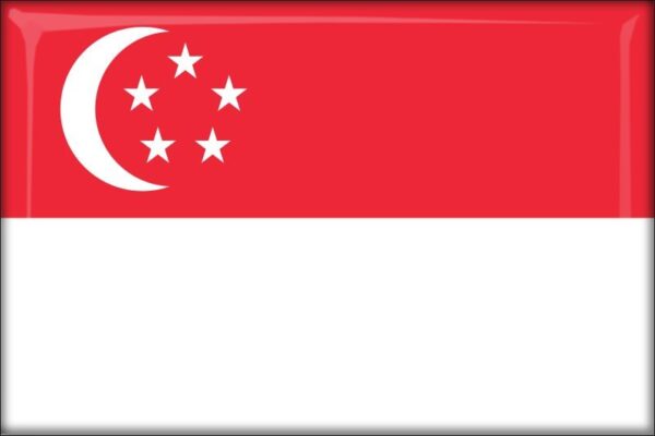 Živicová magnetka - vlajka Singapur
