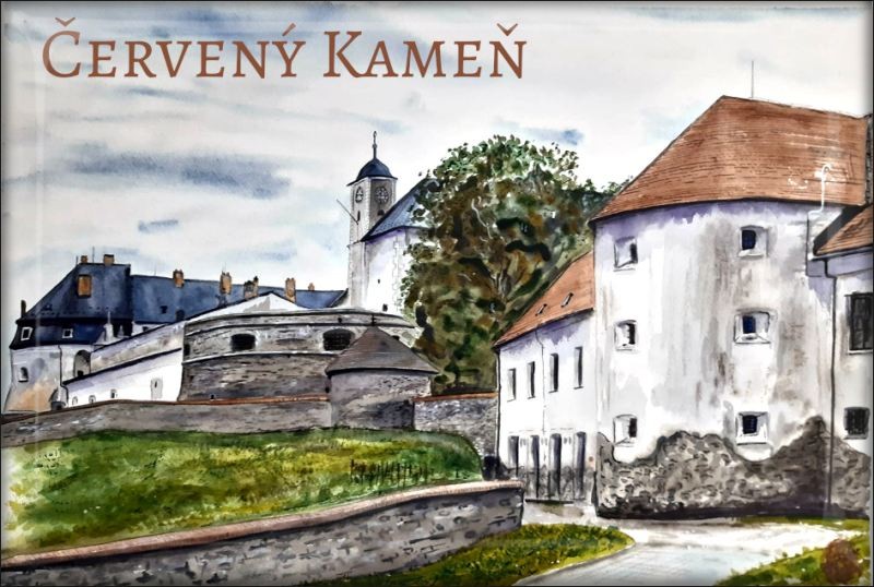 Živicová magnetka - Hrad Červený Kameň - maľba