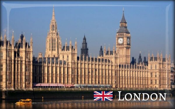 Živicová magnetka - Londýn - Westminsterský palác, Big Ben