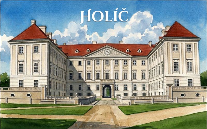 Živicová magnetka - Zámok Holíč - akvarel II. – Obrázok 2